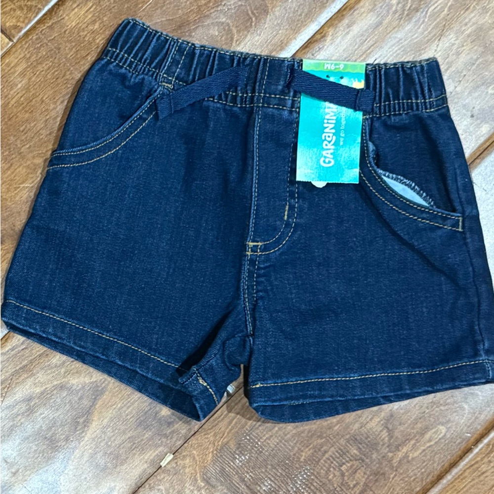 NWT size 6-9 months Garanimals Kids Denim Shorts - Blue